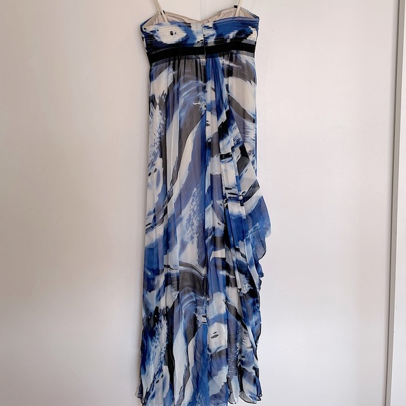 Strapless, blue floor length Prom Dress - Picture 2 of 4